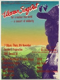 Artist: Lane, Leonie. | Title: Women sing out for a nuclear free world - a concert of solidarity. | Date: (1979) | Technique: screenprint, printed in colour, from four stencils | Copyright: © Leonie Lane