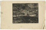 Artist: b'Cilento, Margaret.' | Title: b'Old landscape.' | Date: 1950 | Technique: b'etching, aquatint, printed in black ink with plate-tone, from two plates'