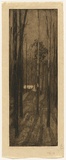 Artist: b'TRAILL, Jessie' | Title: bThe woodcutters' home | Date: c.1911 | Technique: b'etching, drypoint and foul biting, printed in warm black ink with plate-tone and wiped highlights, from one plate'