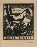 Artist: b'FEINT, Adrian' | Title: b'Bookplate: Eric Dart.' | Date: 1930 | Technique: b'wood-engraving, printed in black ink, from one block' | Copyright: b'Courtesy the Estate of Adrian Feint'