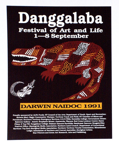 Artist: b'Green Ant Research Arts and Publishing.' | Title: b'Danggalaba Festival' | Date: 1991 | Technique: b'offset-lithograph, printed in colour, from three process plates'