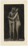 Artist: b'WILLIAMS, Fred' | Title: b'Adam and Eve' | Date: 1960 | Technique: b'deep etch, aquatint, engraving, drypoint, printed in black ink, from one plate' | Copyright: b'\xc2\xa9 Fred Williams Estate'