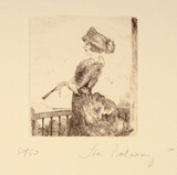 Artist: b'FEINT, Adrian' | Title: b'On the balcony.' | Date: 1922 | Technique: b'etching, printed in black ink, from one plate' | Copyright: b'Courtesy the Estate of Adrian Feint'