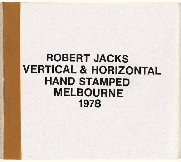 Artist: b'JACKS, Robert' | Title: b'Vertical and horizontal hand stamped Melbourne 1978' | Date: 1978 | Technique: b'rubber stamps; brown pressure sensitive tape'