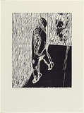 Artist: MADDOCK, Bea | Title: Walking | Date: July 1965 | Technique: woodcut, printed in black ink by hand-burnishing, from one plywood block
