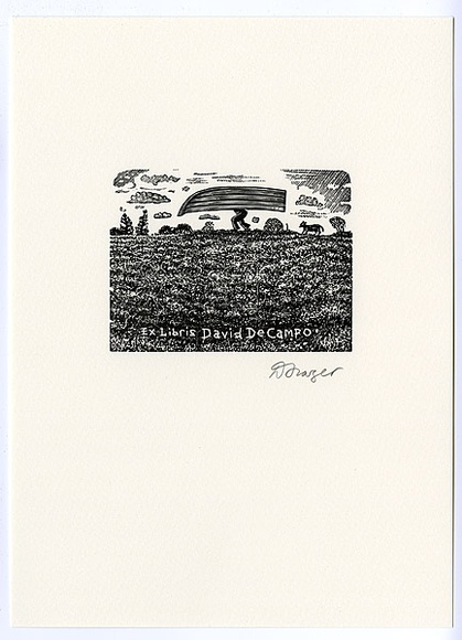 Artist: b'Frazer, David.' | Title: b'David De Campo' | Date: c.2001 | Technique: b'wood-engraving, printed in black in, from one block'