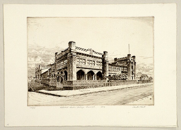 Artist: PLATT, Austin | Title: Methodist Ladies College, Burwood | Date: 1934 | Technique: etching, printed in black ink, from one plate