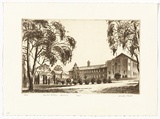 Artist: b'PLATT, Austin' | Title: b'Barker College, Hornsby' | Date: 1945 | Technique: b'etching, printed in black ink, from one plate'