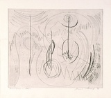 Artist: Sharp, James. | Title: (Abstract) | Date: 1965 | Technique: etching, printed in black ink with plate-tone, from one plate | Copyright: © Estate of James Sharp