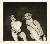 Artist: b'BALDESSIN, George' | Title: b'Performers.' | Date: 1966 | Technique: b'etching and aquatint, printed in black ink, from one plate'