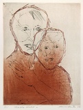 Artist: b'Hunter, Janice.' | Title: b'Mother and Child 4' | Date: 1984 | Technique: b'etching, printed in black ink, from one plate'