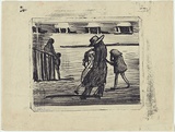 Artist: Blackman, Charles. | Title: [Crying children and man]. | Date: 1953 | Technique: lithograph, printed in black ink, from one plate