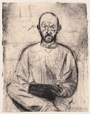 Artist: AMOR, Rick | Title: Self portrait. | Date: 1993 | Technique: etching, printed in black ink, from one plate