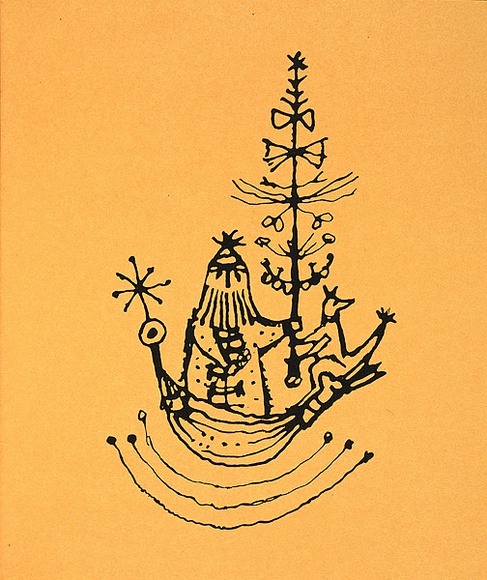 Title: b'Christmas card for George Patterson.' | Date: c.1955 | Technique: b'lithograph, printed in colour, from multiple plates' | Copyright: b'\xc2\xa9 A.M. Annand'