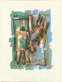Artist: Waller, Ruth. | Title: not titled [rubber gloves] | Date: 15 November 1996 | Technique: lithograph, printed in colour, from multiple stones
