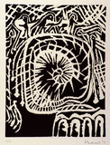 Artist: b'SHEARER, Mitzi' | Title: b'The Game' | Date: 1978 | Technique: b'linocut, printed in black ink, from one block'