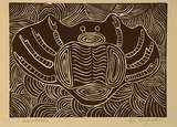 Artist: b'Nargoodah, Eva' | Title: b'Crab' | Date: 1994, October - November | Technique: b'linocut, printed in brown ink, from one block'