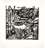 Artist: b'PRESTON, Margaret' | Title: b'Calabash Bay, Berowra' | Date: 1939 | Technique: b'woodcut, printed in black ink, from one block' | Copyright: b'\xc2\xa9 Margaret Preston. Licensed by VISCOPY, Australia'