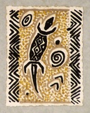 Artist: b'Palmer, Ethleen.' | Title: b'(Aboriginal style lizard)' | Date: c.1955 | Technique: b'screenprint, printed in colour, from multiple stencils'