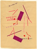 Artist: Stewart, Jeff. | Title: Settlement dance: Razor Cuts plus Strangers. | Date: (1980) | Technique: screenprint, printed in colour, from six stencils