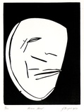 Artist: b'Burgess, Jeff.' | Title: b'Human head.' | Date: 1982 | Technique: b'linocut, printed in black ink, from one block'