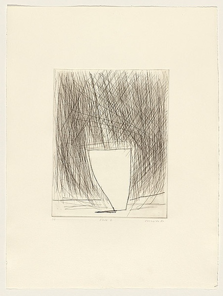 Title: b'Vase 2' | Date: 1980 | Technique: b'drypoint, printed in black ink, from one perspex plate'