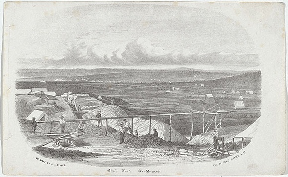Artist: b'Stopps, A. J.' | Title: b'Black Head, Sandhurst.' | Date: 1855-56 | Technique: b'lithograph, printed in black ink, from one stone'