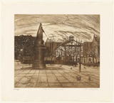 Artist: b'GRIFFITH, Pamela' | Title: b'The NSW Barracks' | Date: 1981 | Technique: b'hardground-etching, aquatint and burnishing, printed in brown ink, from one zinc plate' | Copyright: b'\xc2\xa9 Pamela Griffith'