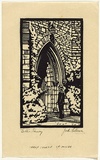 Title: b'Gothic doorway' | Date: c.1942 | Technique: b'linocut, printed in black ink, from one block'