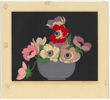 Artist: b'Thorpe, Hall.' | Title: b'Anemones' | Date: 1922 | Technique: b'woodcut, printed in colour, from multiple blocks'