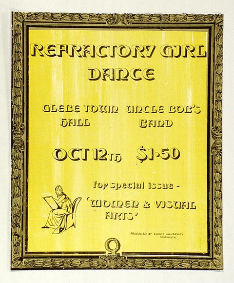 Artist: b'SYDNEY UNIVERSITY FEMINISTS' | Title: b'Refactory Girl Dance' | Technique: b'screenprint, printed in colour, from multiple stencils'