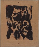 Artist: b'French, Len.' | Title: b'Head.' | Date: 1952 | Technique: b'lithograph, printed in colour, from multiple zinc plates' | Copyright: b'\xc2\xa9 Leonard French. Licensed by VISCOPY, Australia'