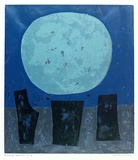 Artist: b'Coburn, John.' | Title: b'Blue moon.' | Date: 1959 | Technique: b'screenprint, printed in colour, from five stencils'