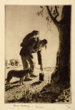 Artist: LINDSAY, Lionel | Title: Sunup | Date: 1935 | Technique: etching and drypoint, printed in brown ink with plate-tone, from one plate | Copyright: Courtesy of the National Library of Australia