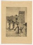 Artist: LINDSAY, Lionel | Title: The Aleazar, Seville | Date: 1919 | Technique: etching, printed in black ink with plate-tone, from one plate | Copyright: Courtesy of the National Library of Australia