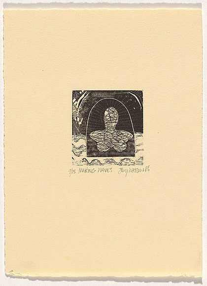 Artist: b'Watson, Judy.' | Title: b'making waves' | Date: 1986 | Technique: b'wood-engraving, printed in black ink, from one block'