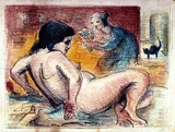 Artist: b'Armstrong, Ian.' | Title: b'Homage to Manet.' | Date: 1955 | Technique: b'lithograph, printed in colour, from four plates'