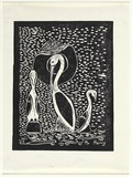 Artist: Giles (Kurwingie), Kerry. | Title: Mr Harry. | Date: 1990s | Technique: linocut, printed in black ink, from one block