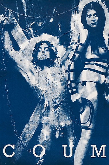 Artist: MEYER, Bill | Title: Genesis unchained - COUM | Date: 1973 | Technique: photo-screenprint, printed in dark blue ink, from one screen | Copyright: © Bill Meyer