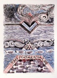 Artist: b'Matchitt, Para.' | Title: b'Taumatakahawai' | Date: 1990 | Technique: b'lithograph, printed in colour, from multiple stones'
