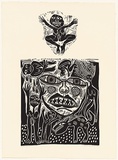 Artist: b'HANRAHAN, Barbara' | Title: b'Infant joy' | Date: 1988 | Technique: b'linocut, printed in black ink, from two blocks'