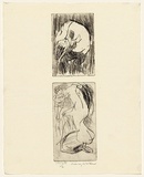 Artist: b'WALKER, Murray' | Title: b'(Nude undressing (a); Nude preening (b)' | Technique: b'etchings, printed in black ink, each from one plate'