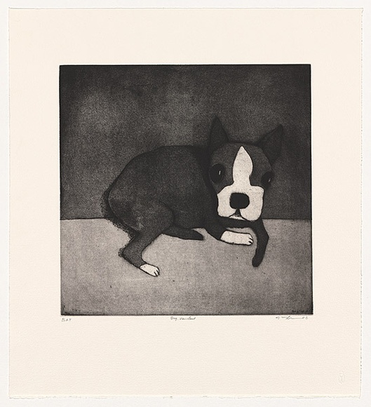 Artist: b'McKenna, Noel.' | Title: b'Dog Vaucluse' | Date: 2006 | Technique: b'etching and aquatint, printed in black ink, from one plate'