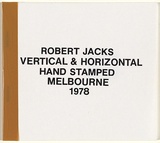 Artist: b'JACKS, Robert' | Title: b'Vertical and horizontal hand stamped Melbourne 1978' | Date: 1978 | Technique: b'rubber stamps; brown pressure sensitive tape'