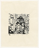 Artist: Nicholls, Mike. | Title: Sunday dero | Date: 1987 | Technique: linocut, printed in black ink, from one block