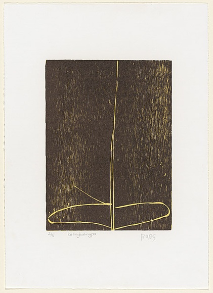 Artist: b'Williamson, Ruby.' | Title: b'Kaliny-kalinypa [black]' | Date: 2002 | Technique: b'woodcut'