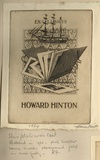 Artist: b'FEINT, Adrian' | Title: b'Bookplate: Howard Hinton [second plate].' | Date: 1924 | Technique: b'etching, printed in brown ink with plate-tone, from one plate' | Copyright: b'Courtesy the Estate of Adrian Feint'