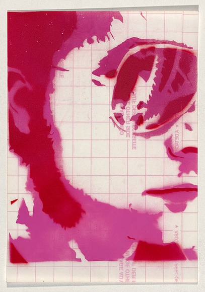 Artist: b'Optic.' | Title: b'Not titled [sunglasses].' | Date: 2004 | Technique: b'stencil, printed in pink and red ink, from two stencils'