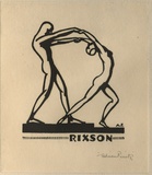 Artist: b'FEINT, Adrian' | Title: b'Bookplate: Rixson.' | Date: 1931 | Technique: b'wood-engraving, printed in black ink, from one block' | Copyright: b'Courtesy the Estate of Adrian Feint'