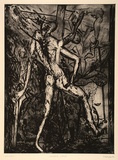 Artist: Ralph, Timothy | Title: Goodbye chiko | Date: 1989 | Technique: drypoint, printed in black ink with plate-tone, from one plate | Copyright: © Timothy Ralph. Licensed by VISCOPY, Australia